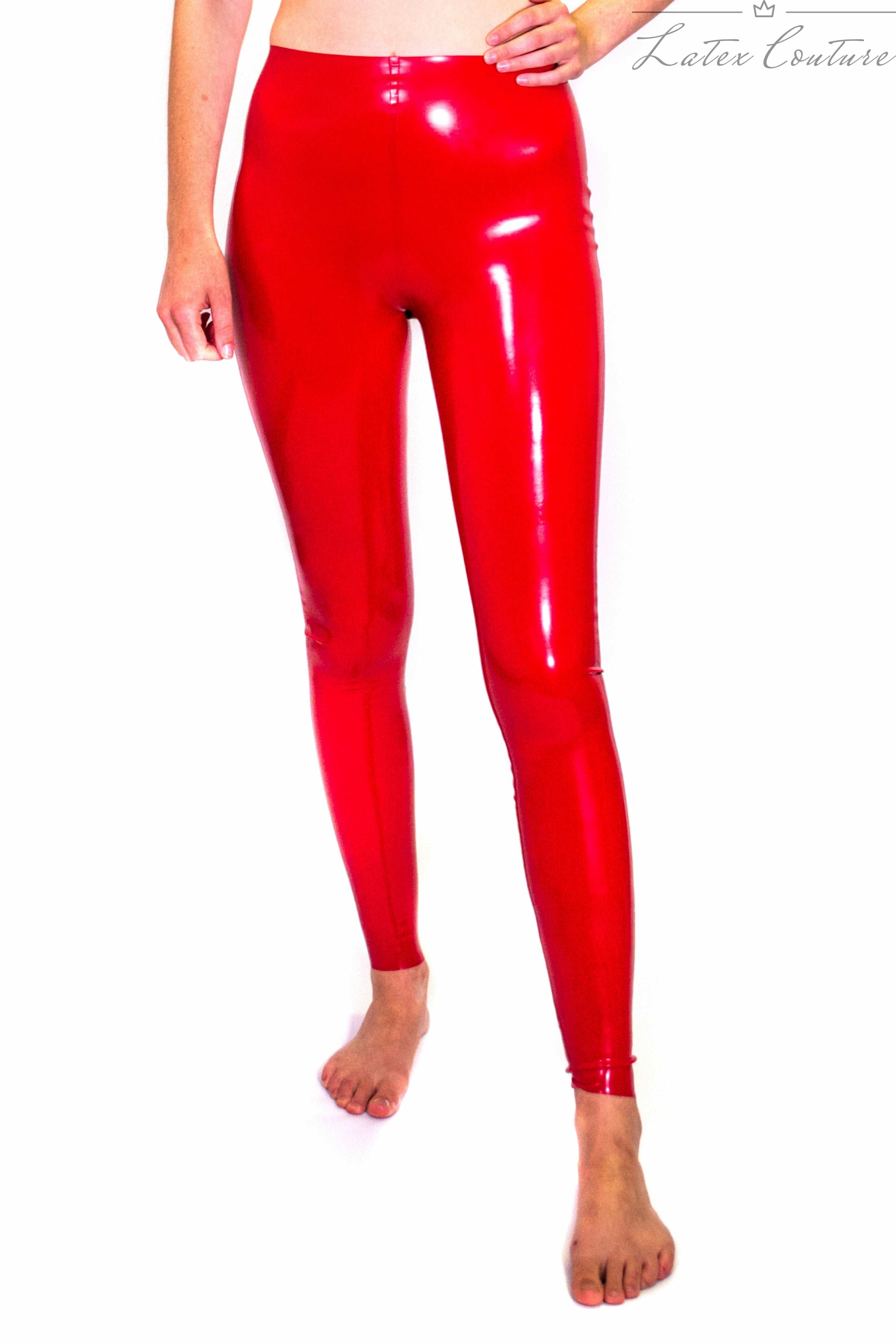 Kania Latex high waisted leggings with elastic bottom lace – Kirsten Vaams  Latex Couture
