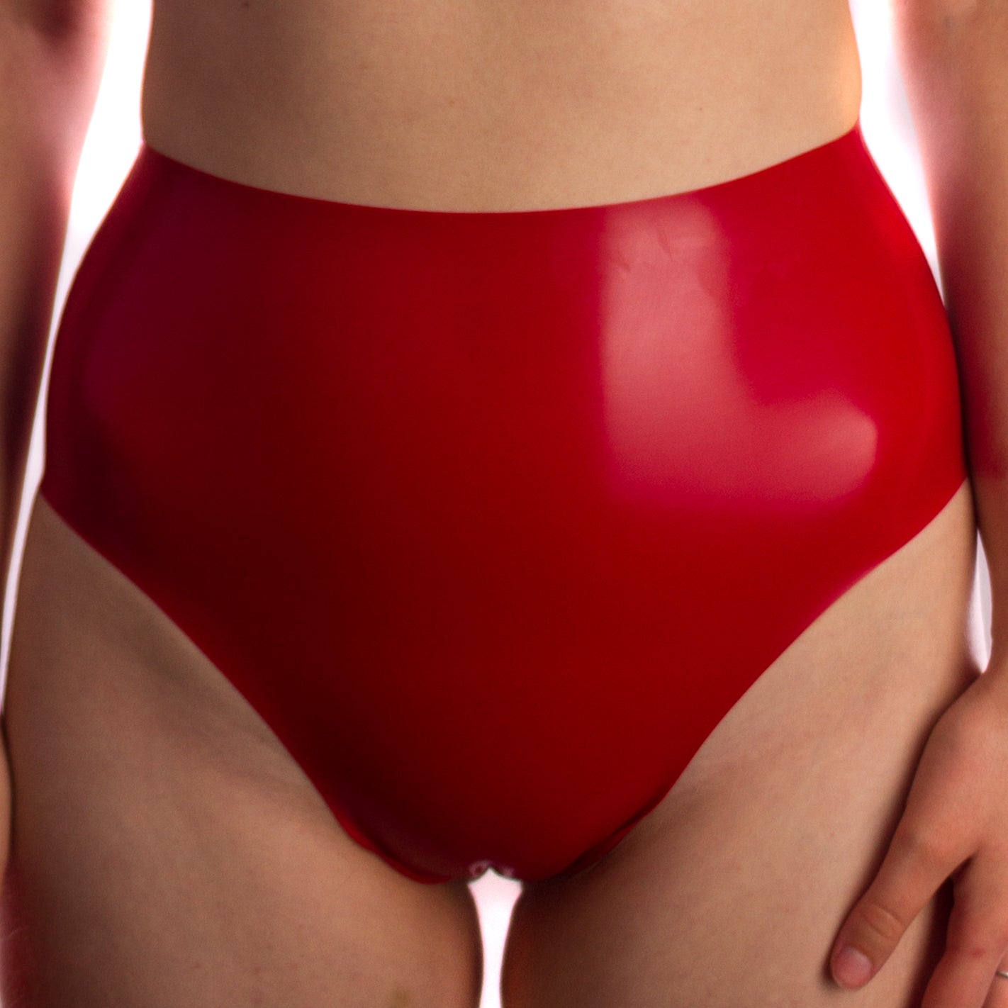 Latex Women Panties Sexy Rubber Underwear For,Red,Medium