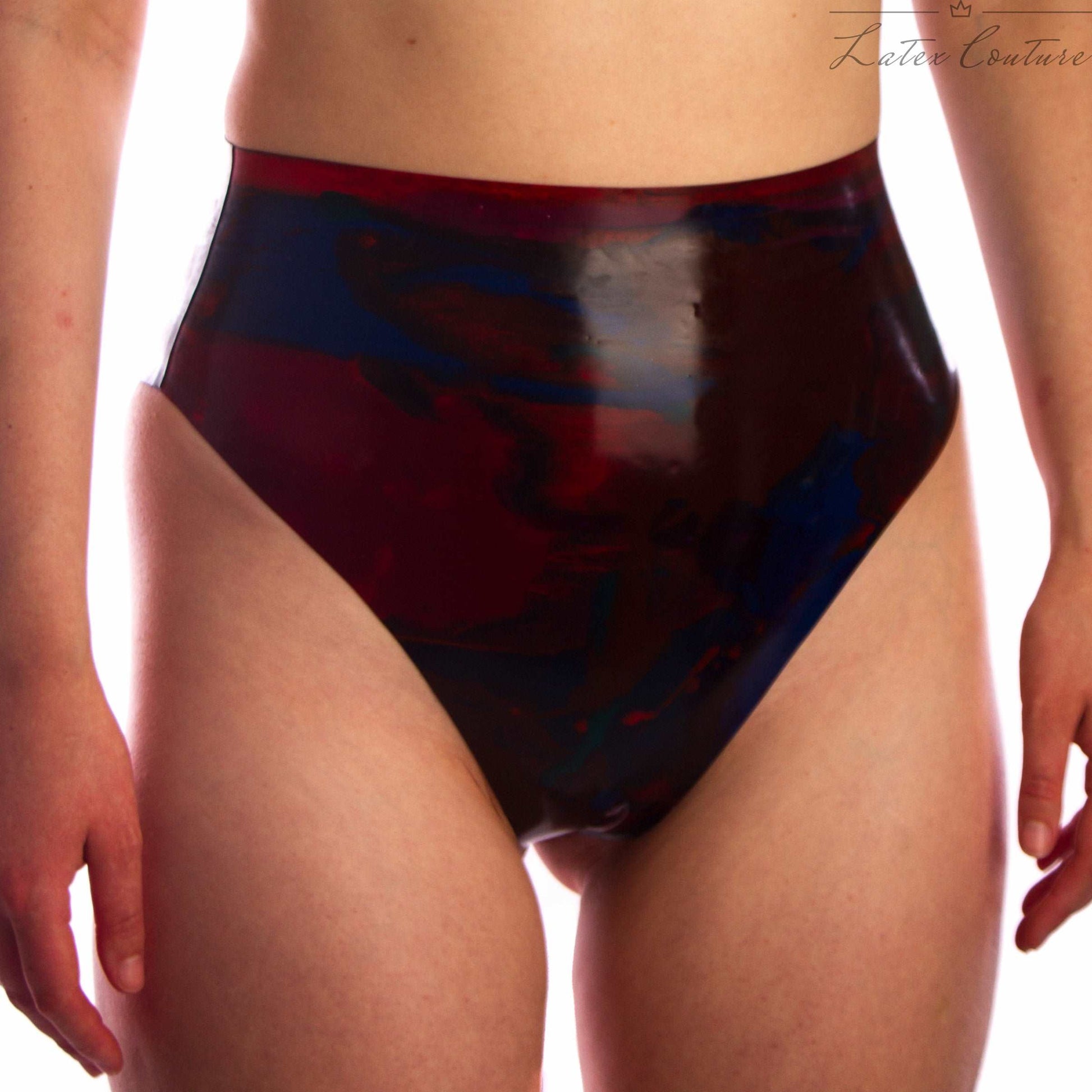 Latex Underwear - Reversible High Waisted Latex Thong - Latex Couture