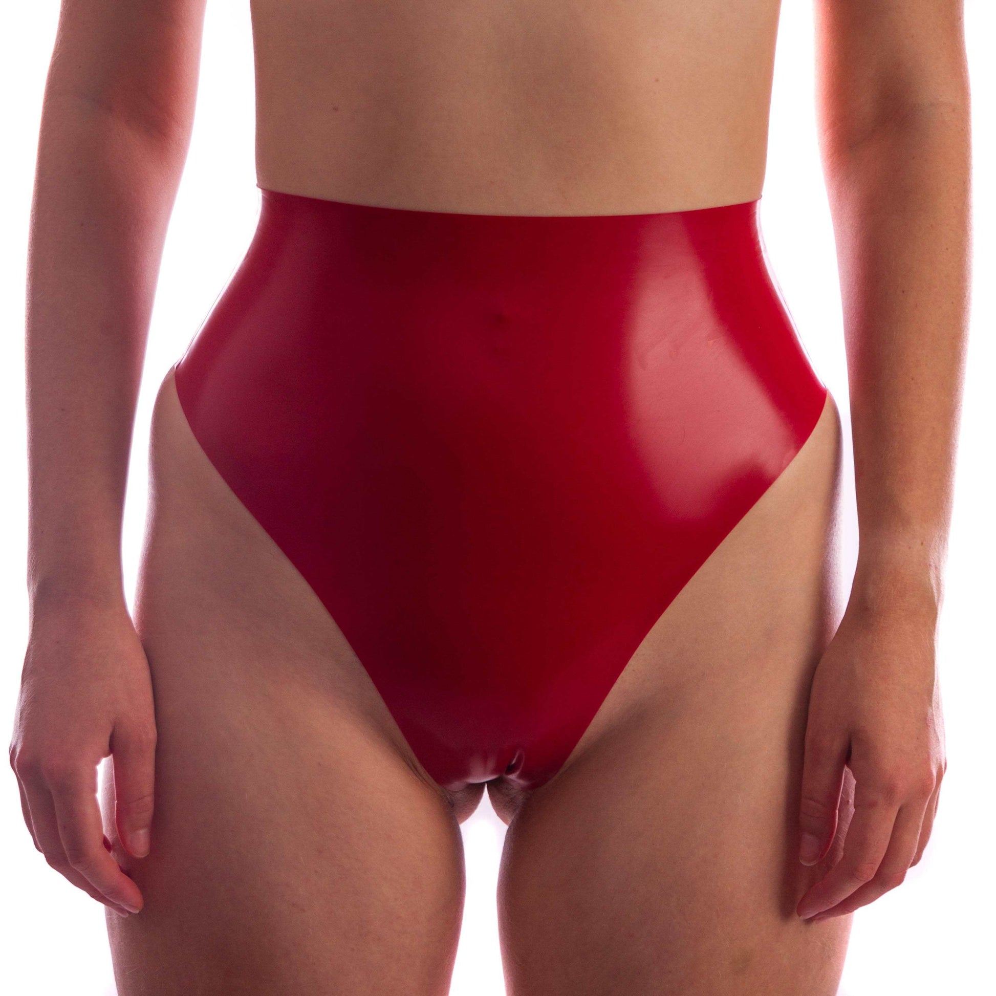 Latex Underwear - High Waisted Latex Thong - Latex Couture