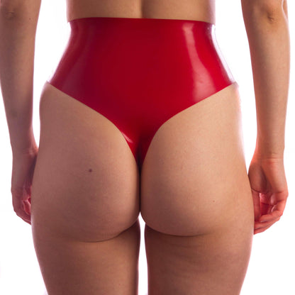 Latex Underwear - High Waisted Latex Thong - Latex Couture