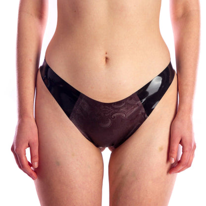 Latex Underwear - Panelled Thong - Latex Couture