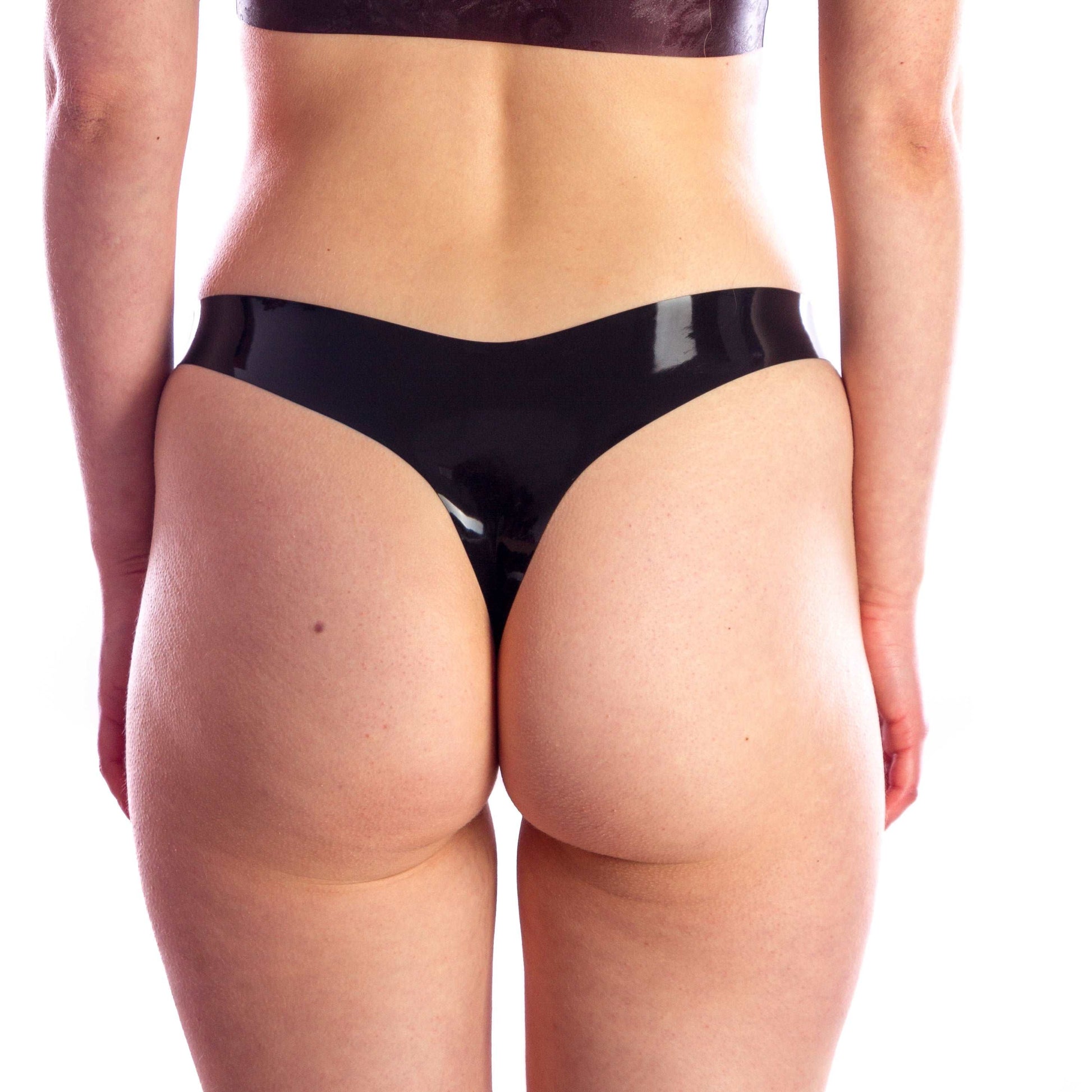 Latex Underwear - Panelled Thong - Latex Couture
