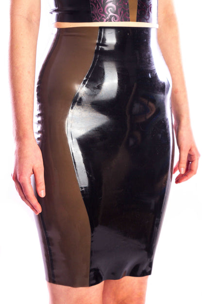 Latex Skirt - Latex Curvy Knee Length Skirt - Latex Couture