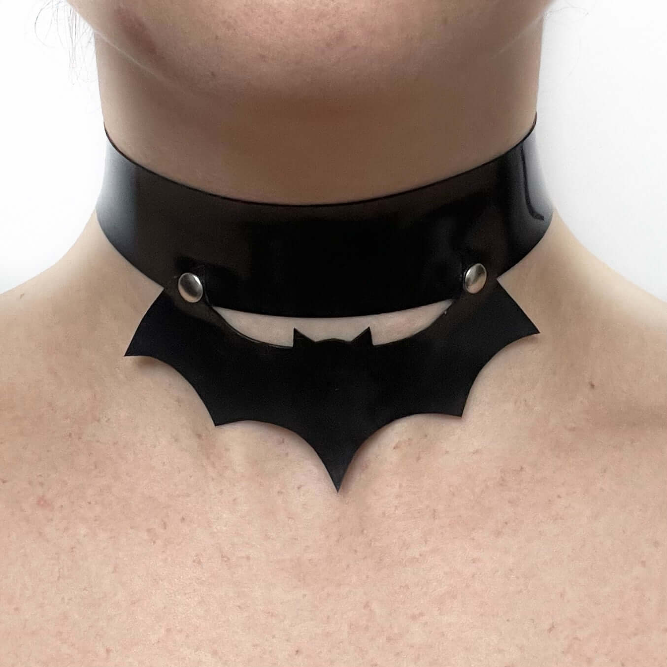 Black Bat Latex Choker - Latex Couture